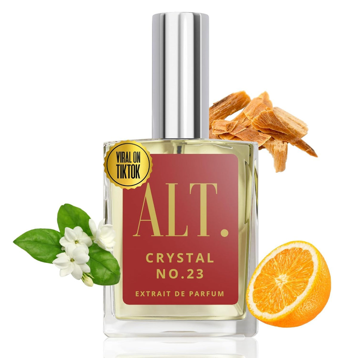 ALT. FRAGRANCES Crystal No. 23 bottle front view, premium design for daily wear.