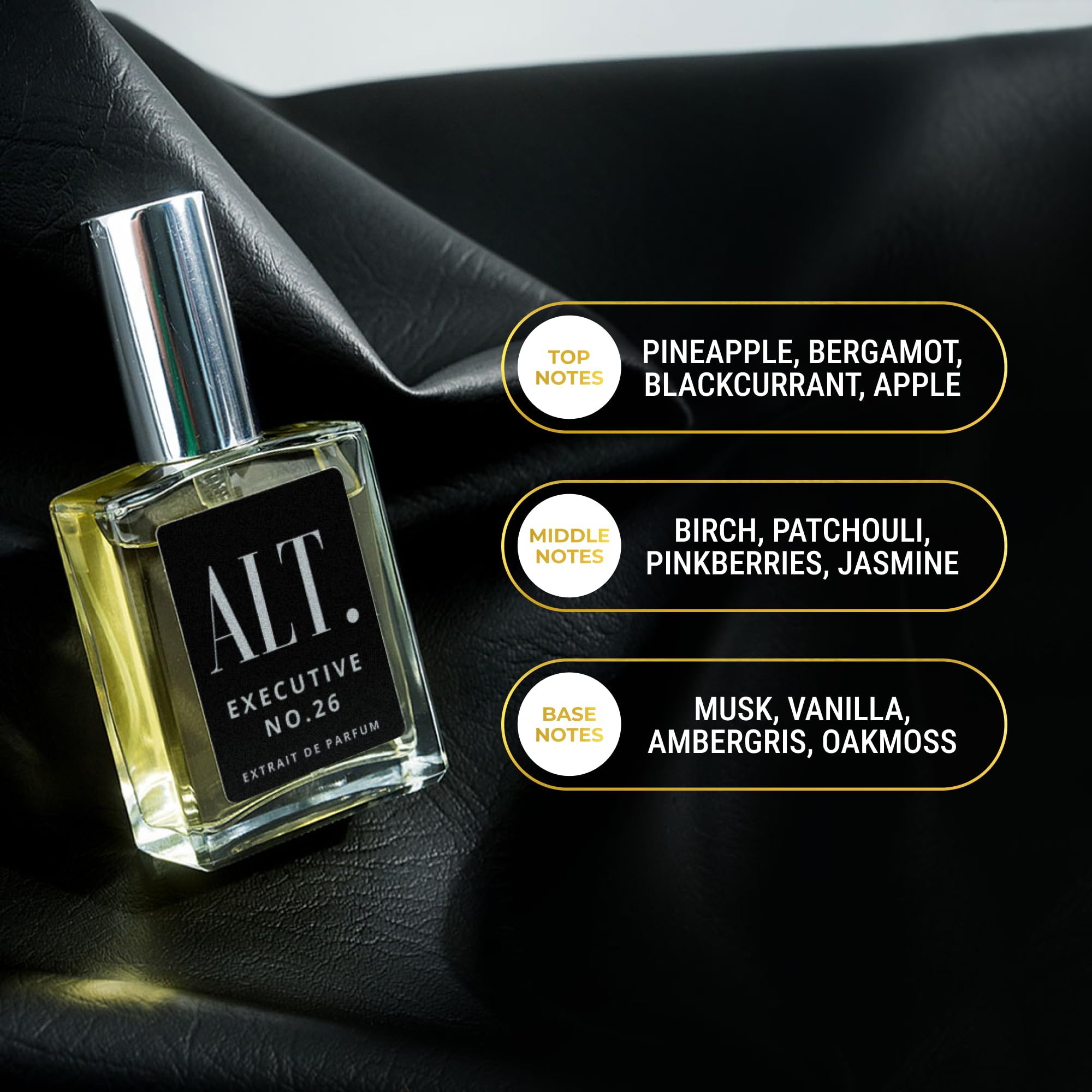 Alt. Fragrances Executive No. 26 packaging display hints at premium presence at events.
