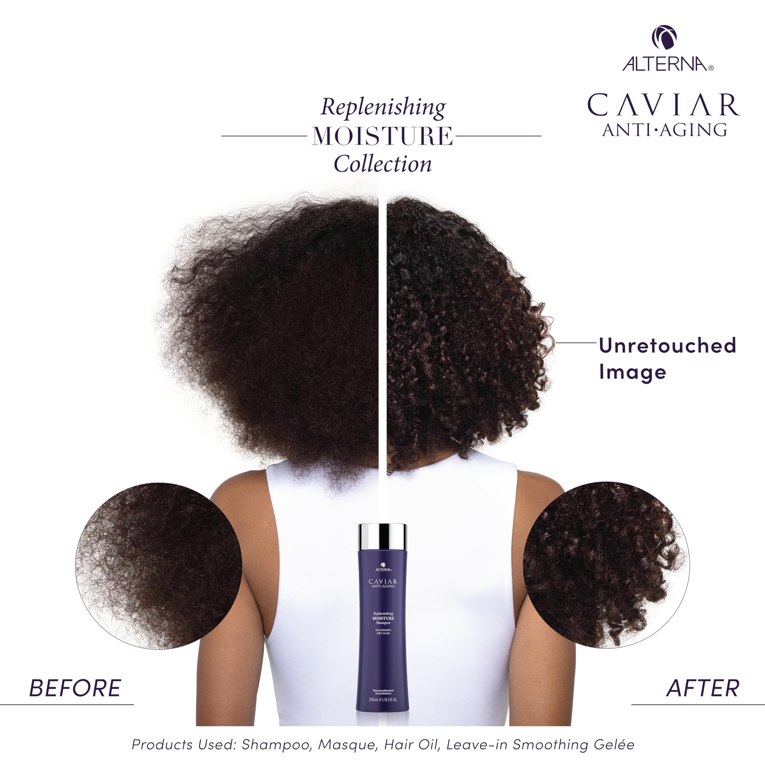 Alterna Age Control Complex graphic conveying anti-aging hair benefits