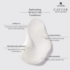 Alterna Caviar Anti-Aging Replenishing Moisture Conditioner dispenser shows easy, controlled application.