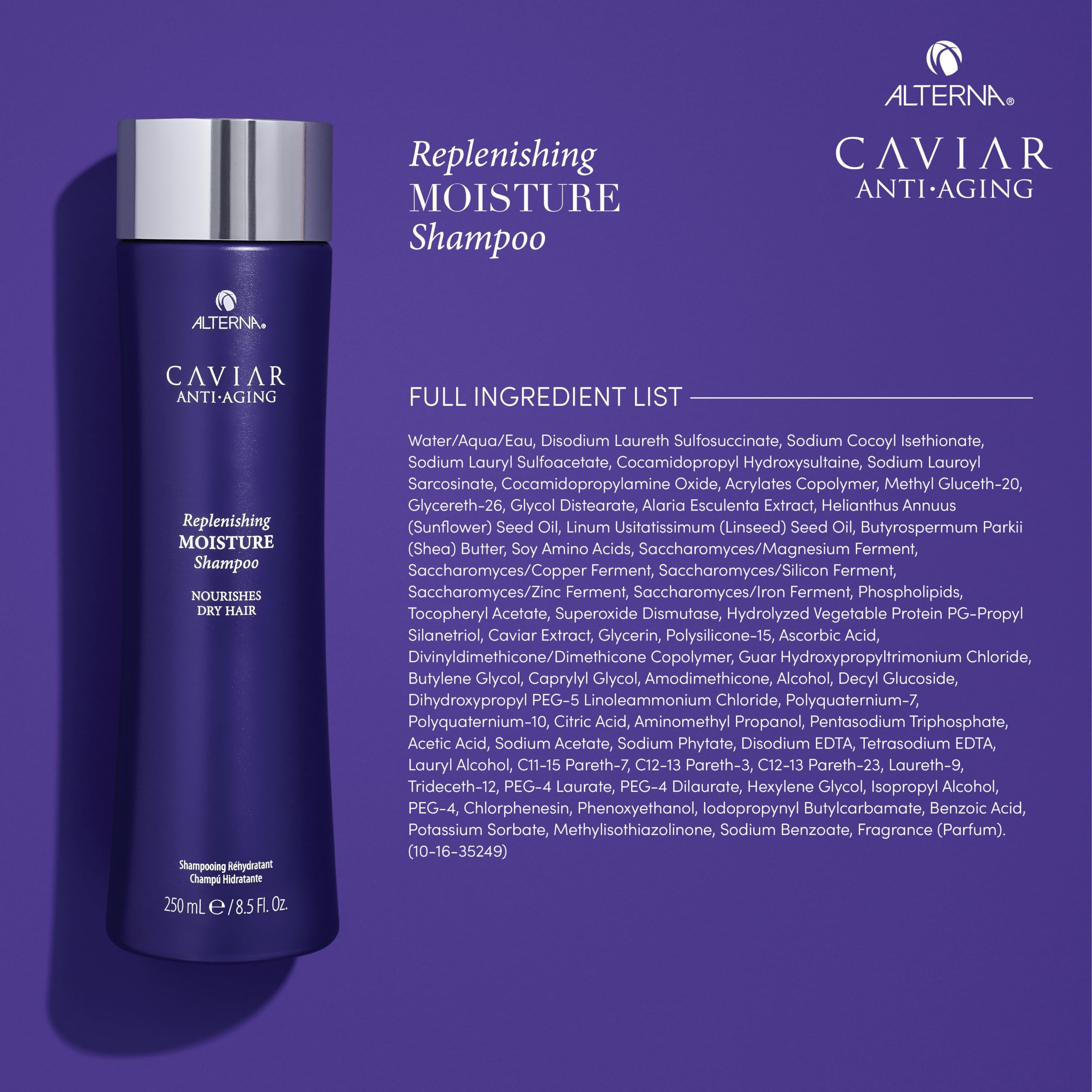 Alterna Caviar Anti-Aging Shampoo ingredient blend with Sea Silk benefits