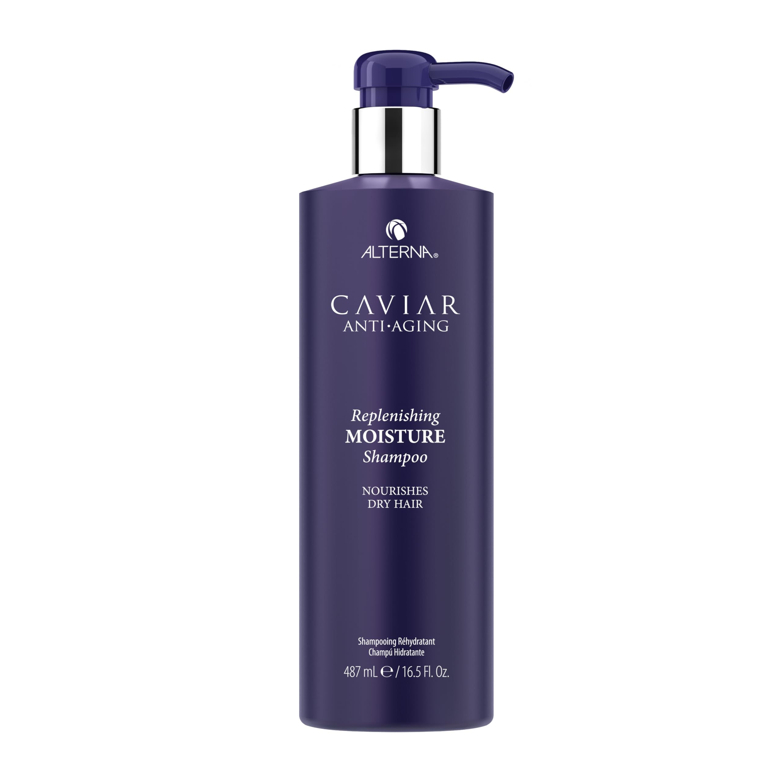 Alterna Caviar Anti-Aging Shampoo bottle close-up highlighting premium cleansing and color protection