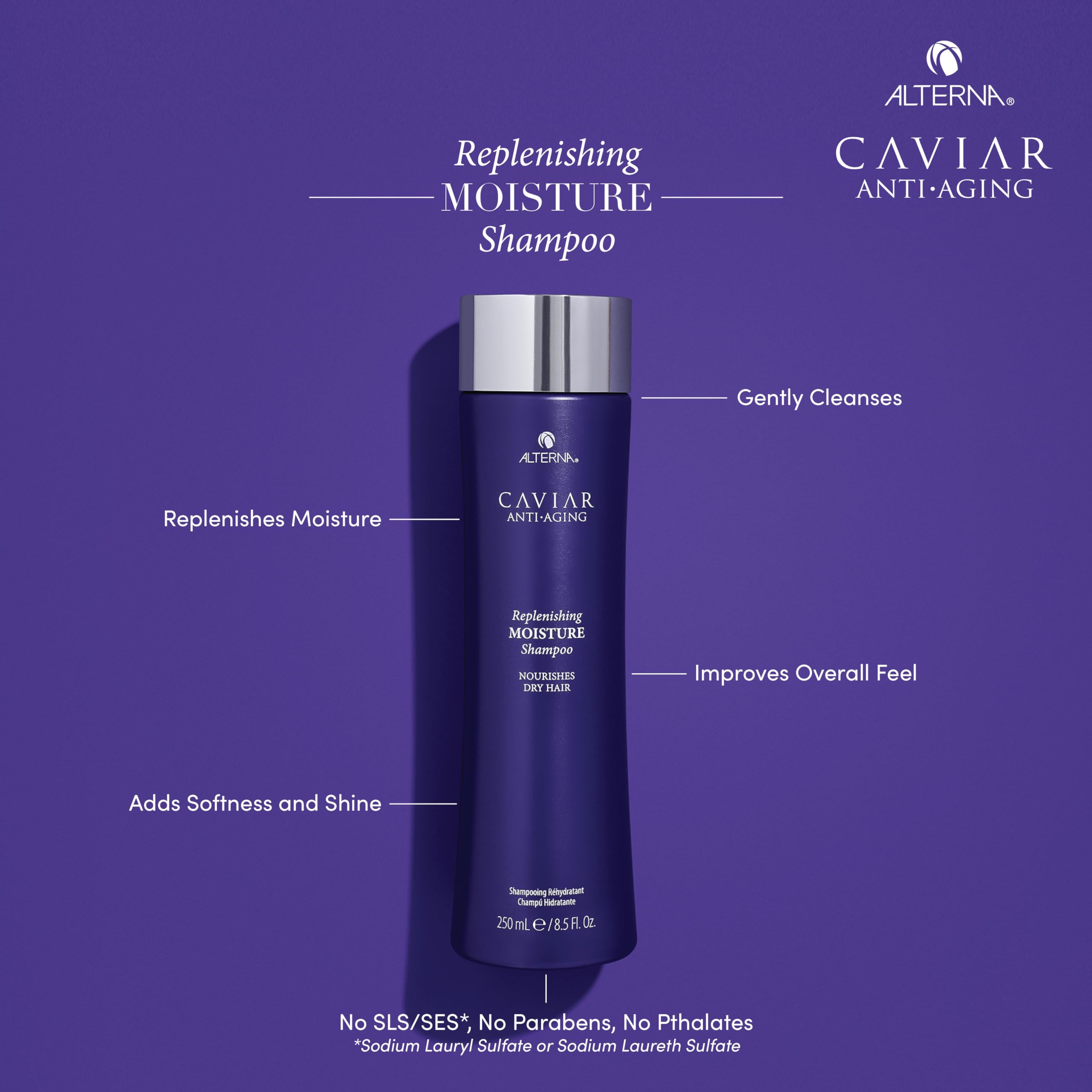 Alterna Caviar Anti-Aging Shampoo applied to damp hair for even distribution