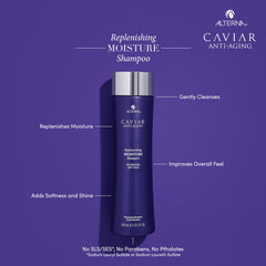 Alterna Caviar Anti-Aging Shampoo applied to damp hair for even distribution