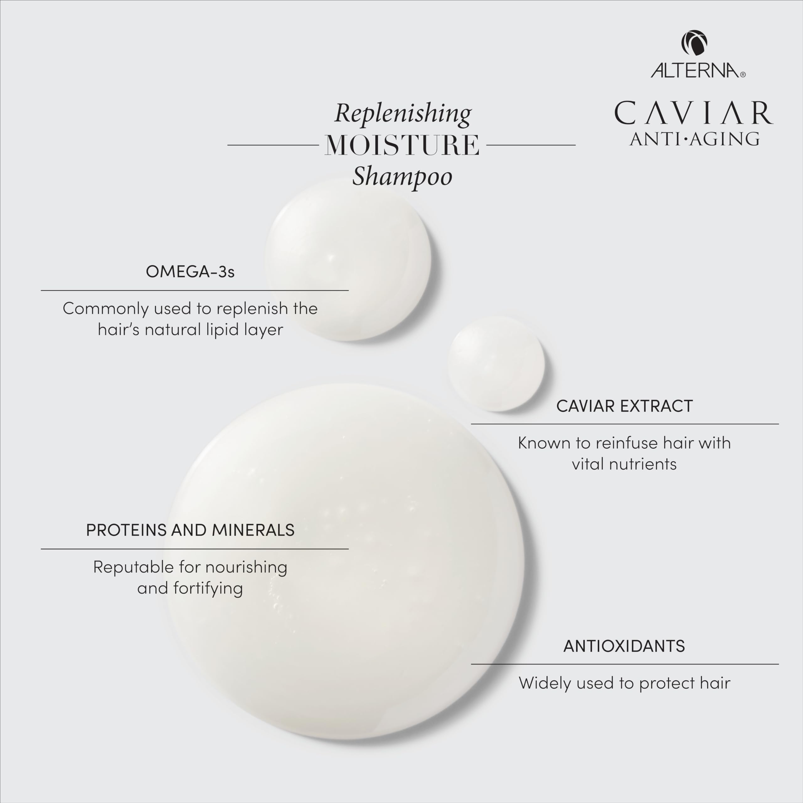 Alterna Caviar Anti-Aging Shampoo packaging on display emphasizing color-safe formula