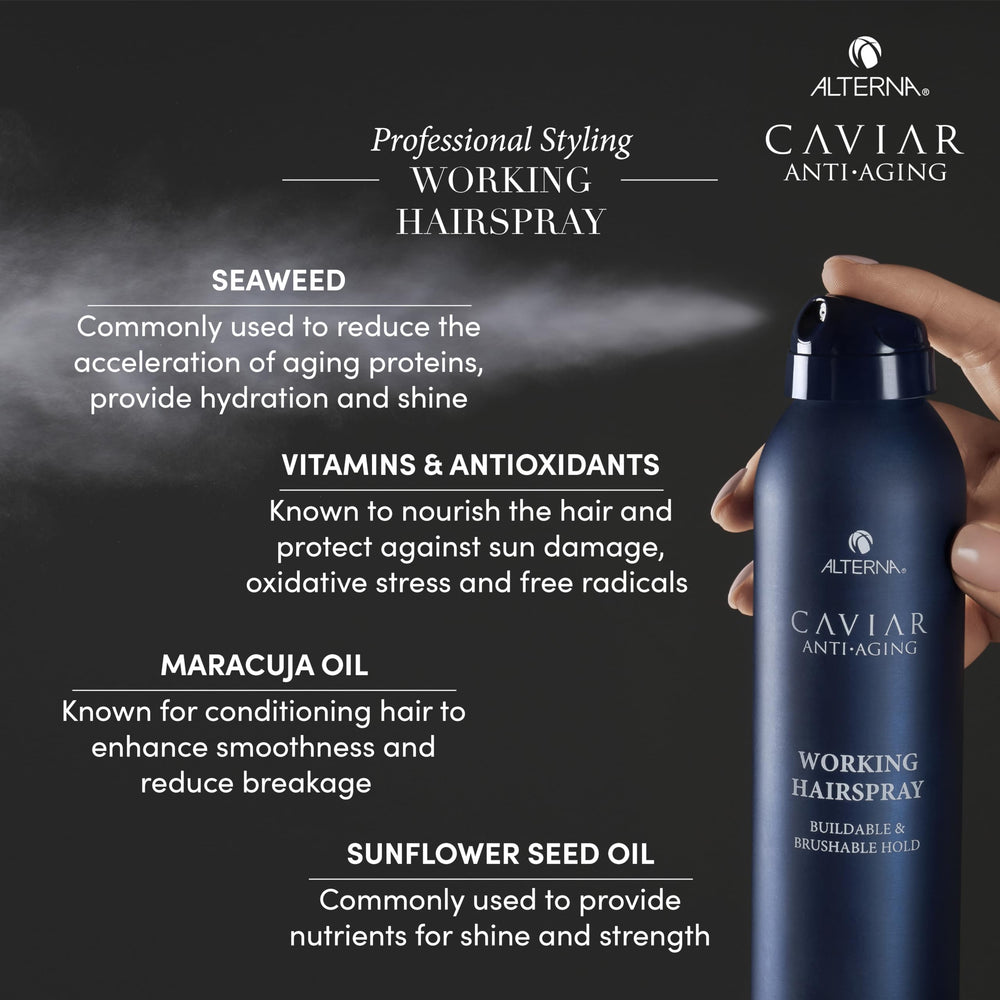 Alterna Caviar Antiedad laca con control de frizz para peinados definidos