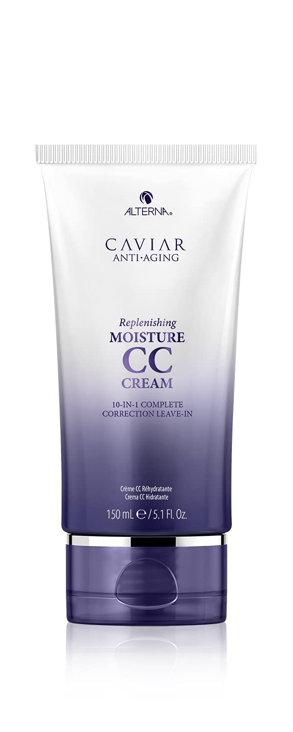 Alterna Caviar CC Cream bottle demonstrates all-in-one hair treatment