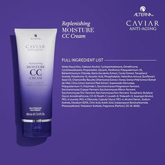 Alterna Caviar CC Cream label close-up highlights premium ingredients