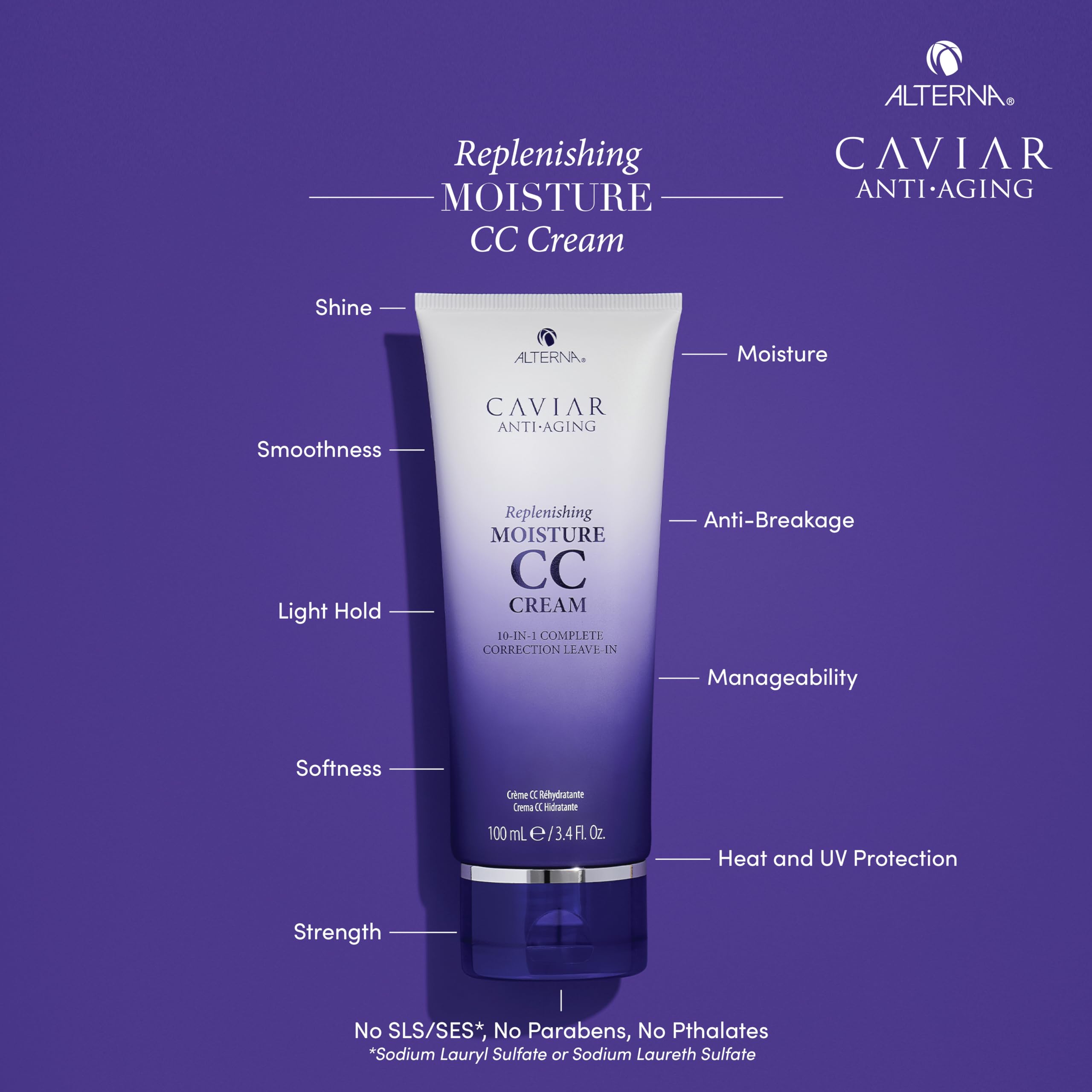 Alterna Caviar CC Cream close-up texture reveals creamy, richly hydrating formula.