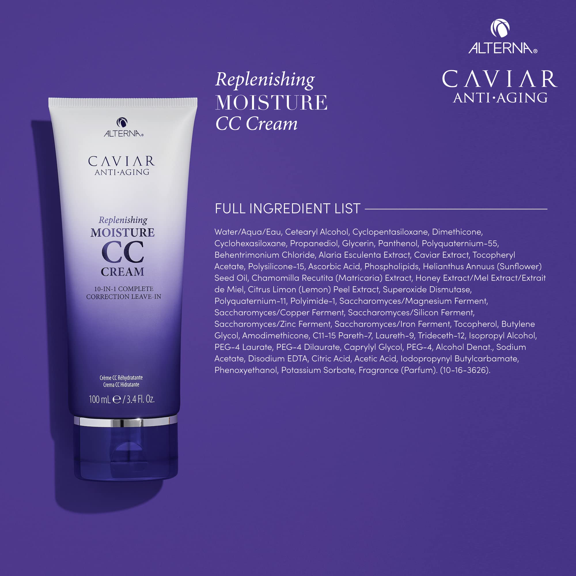 Alterna Caviar CC Cream acts as styling primer for smoothness.