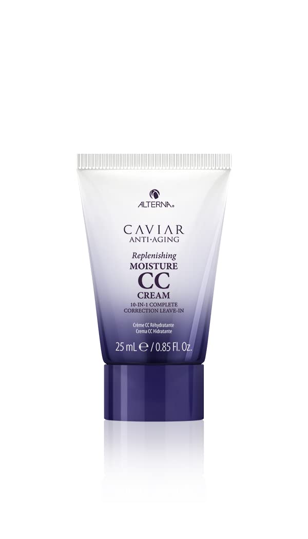 Alterna Caviar CC Cream travel-size tube boosts moisture and heat protection.