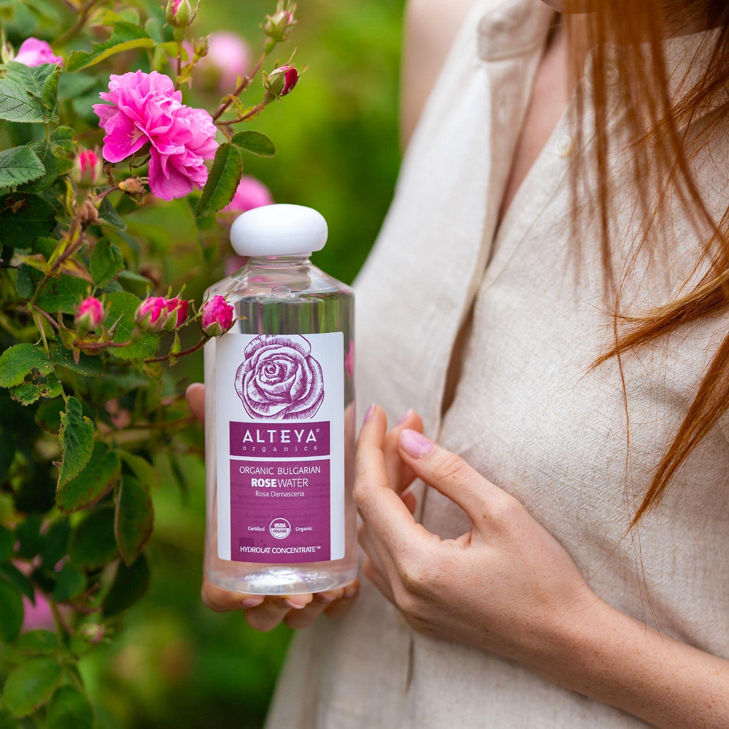 Alteya Organics Bulgarian rose valley backdrop conveys natural sourcing