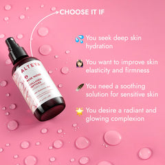 Rociado de tonico rosa Alteya Organics para rostro, sensación refrescante