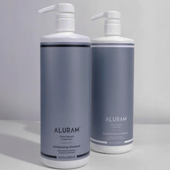 ALURAM conditioner label close-up highlighting silicone-free and color-friendly formula.