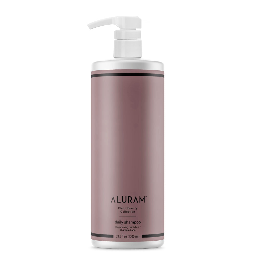 ALURAM Coconut Water Daily Shampoo bottle showing hydration and shine.
