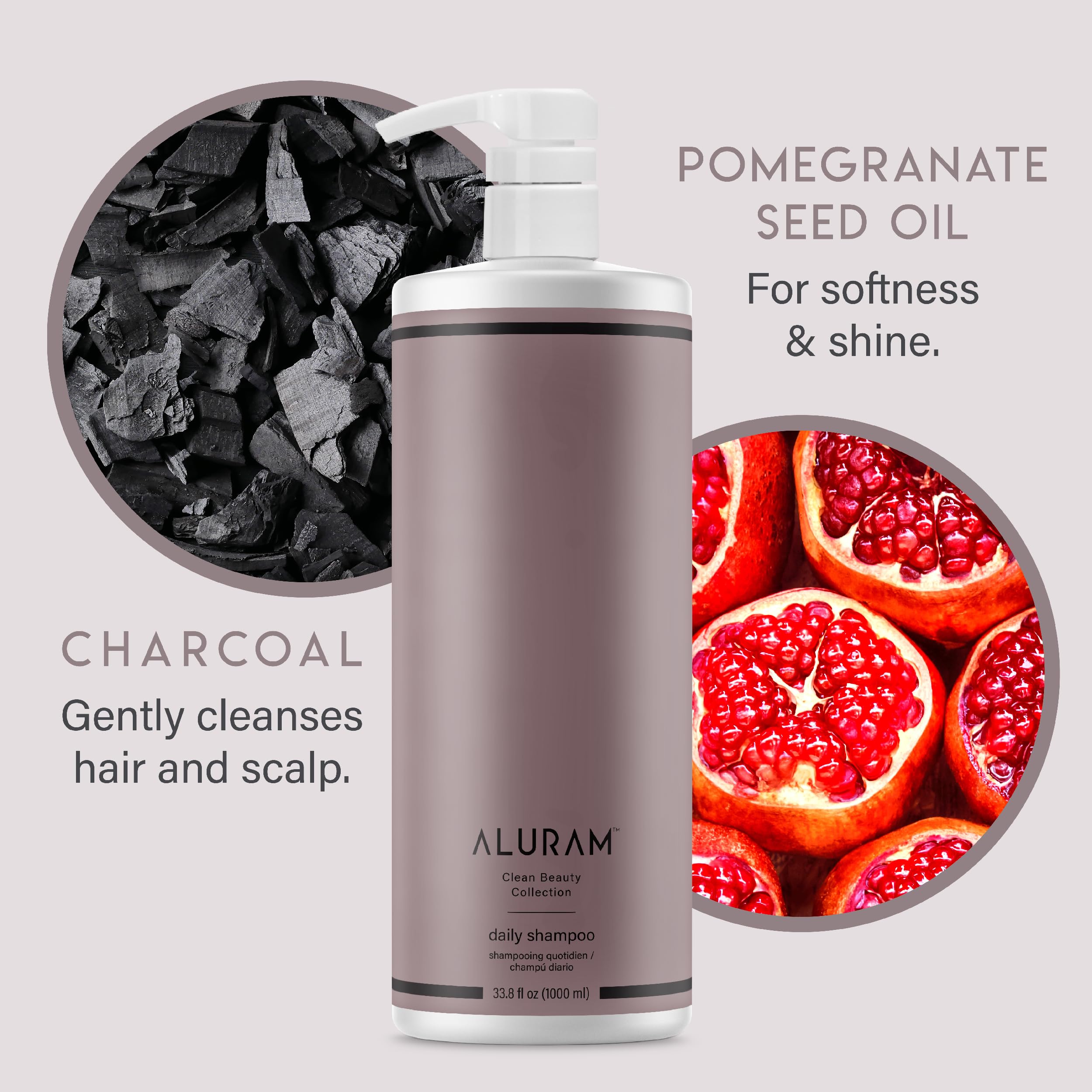 ALURAM Coconut Water Daily Shampoo lather showing nourishing foam.