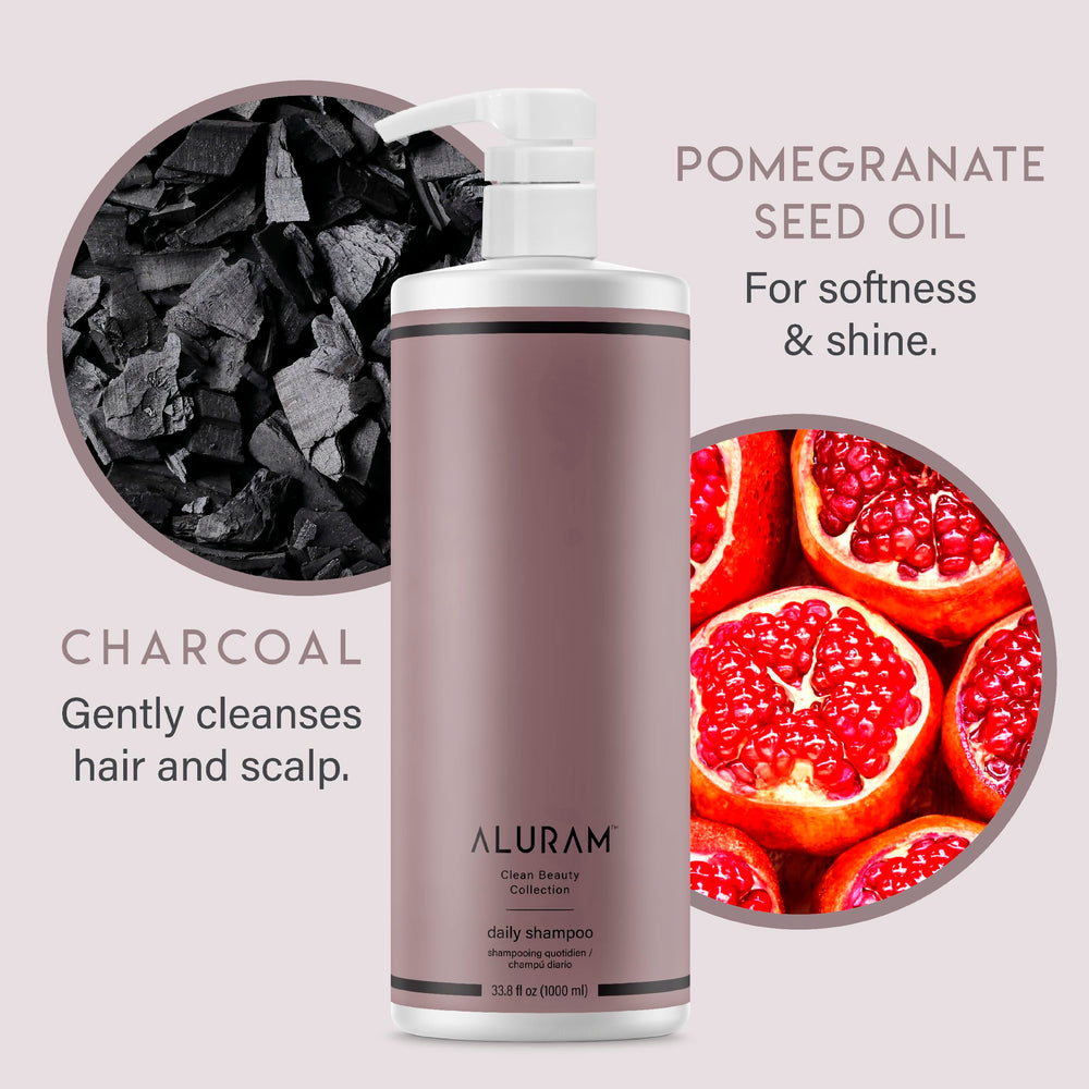 ALURAM Coconut Water Daily Shampoo lather showing nourishing foam.