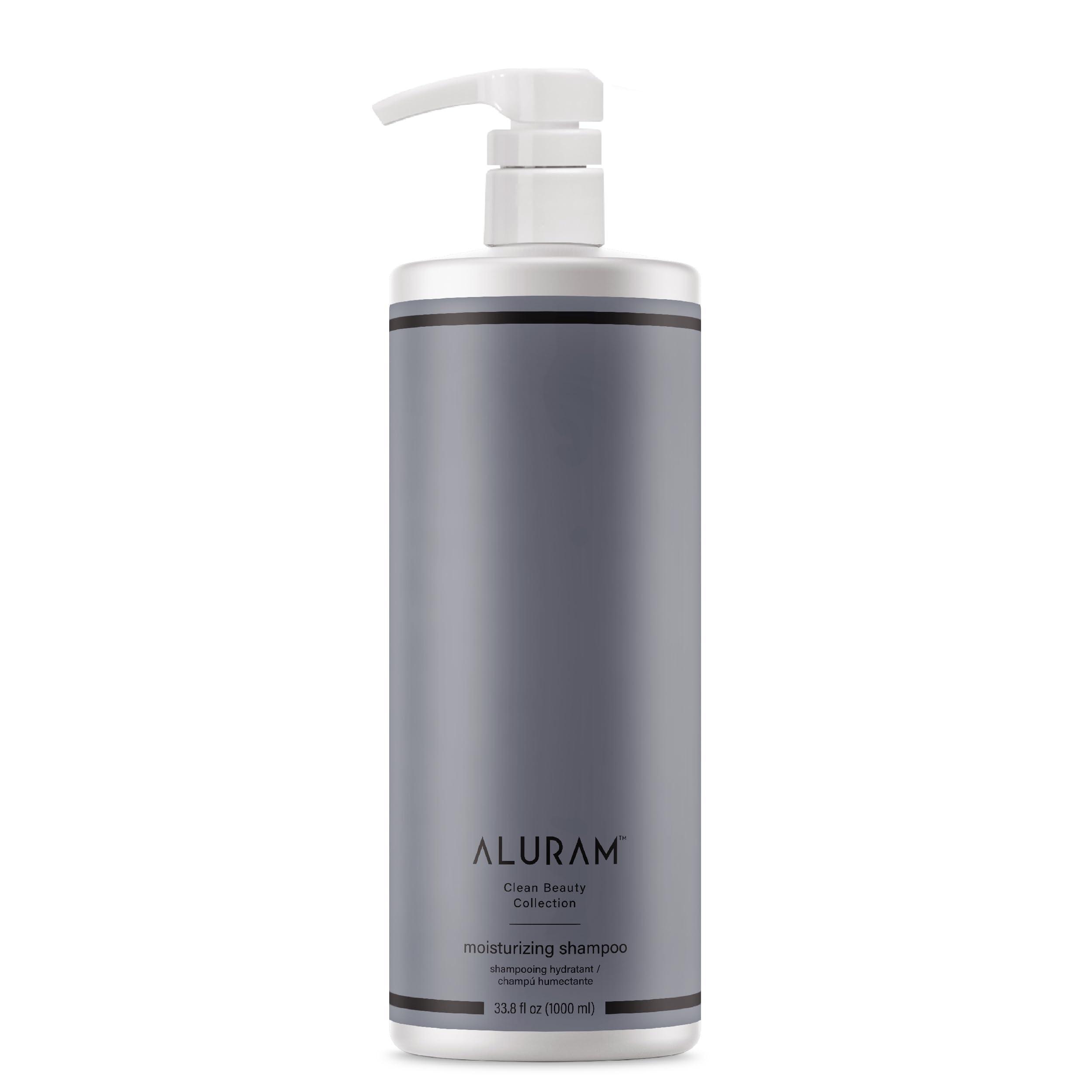 ALURAM Coconut Water Shampoo bottle pour delivering hydration and shine to textured hair.