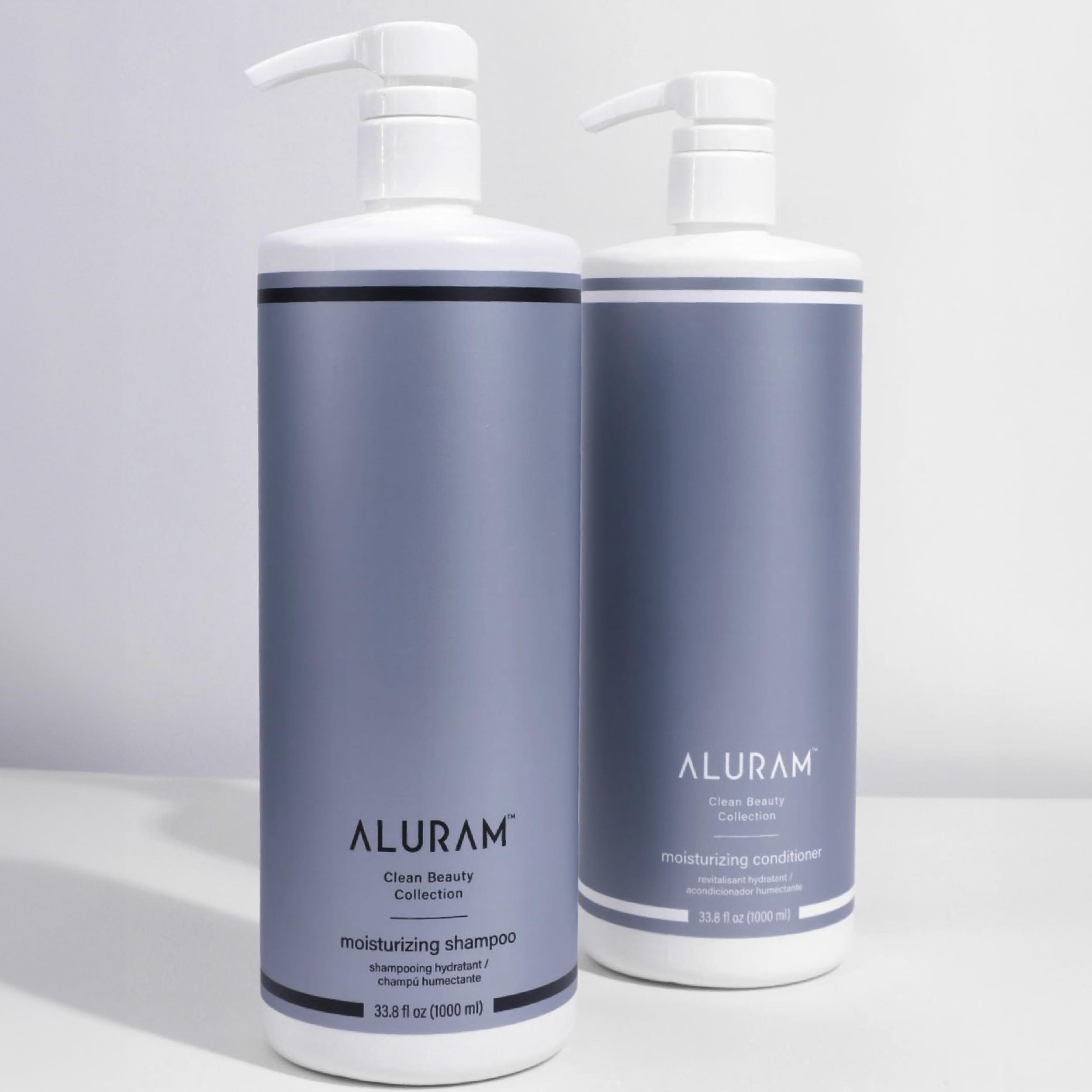 ALURAM Coconut Water Shampoo label closeup emphasizing clean, cruelty-free formula.