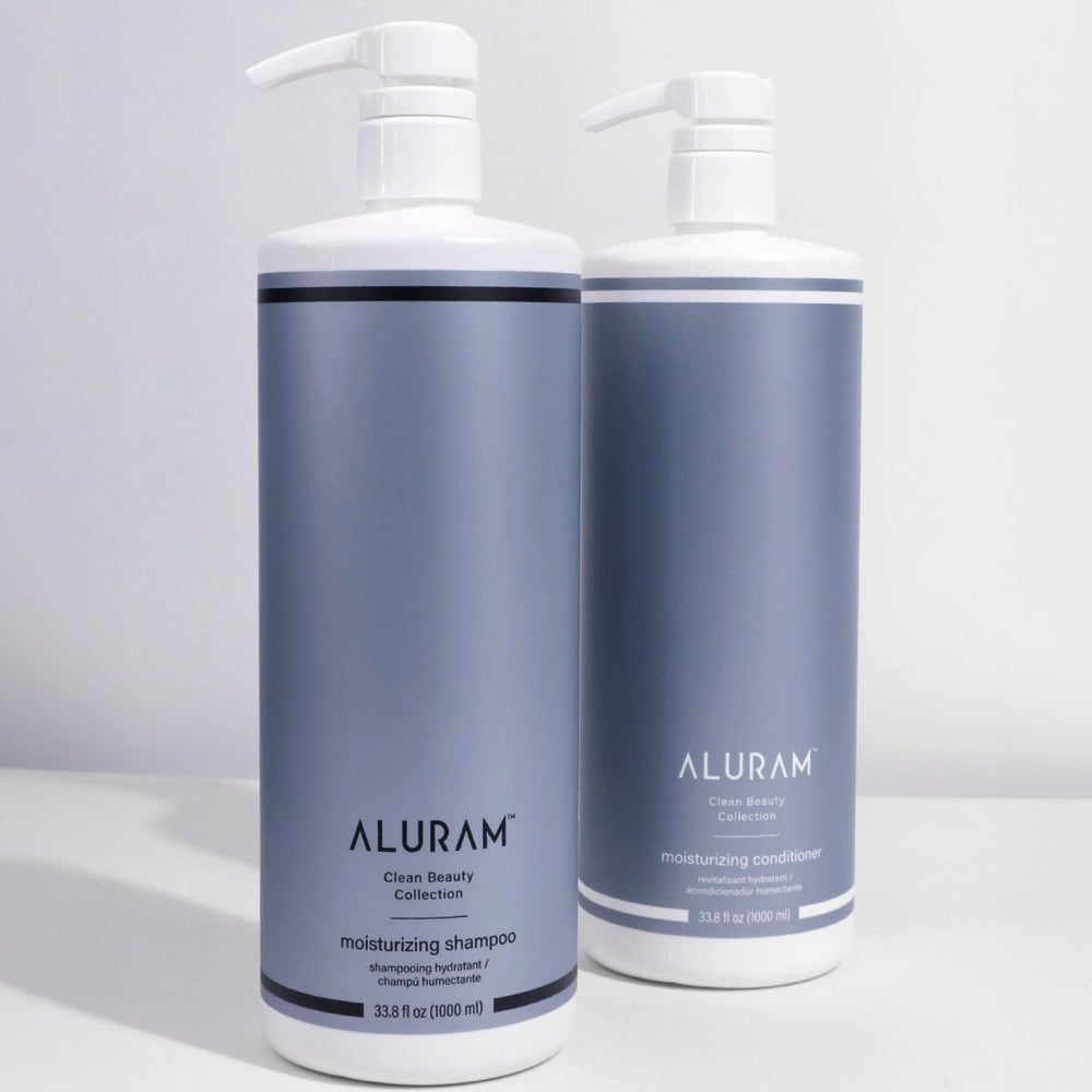 ALURAM Coconut Water Shampoo label closeup emphasizing clean, cruelty-free formula.