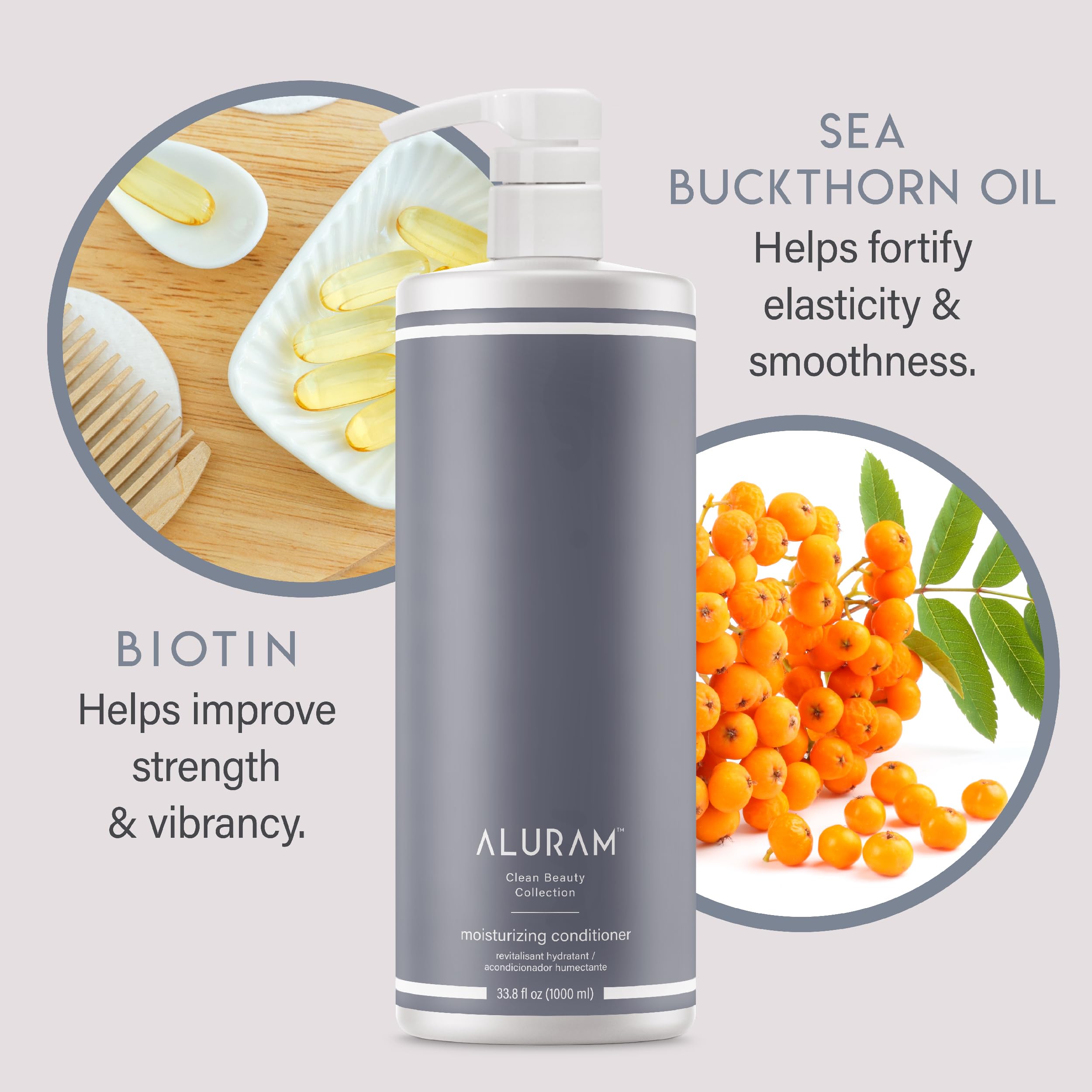 ALURAM conditioner applied to medium to coarse textured hair during routine care.