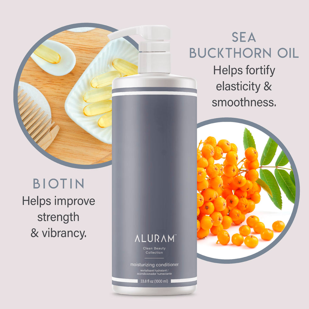 ALURAM conditioner applied to medium to coarse textured hair during routine care.