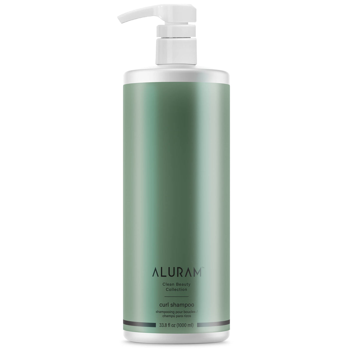 ALURAM Curl Shampoo bottle pour highlights coconut water hydration for defined curls.