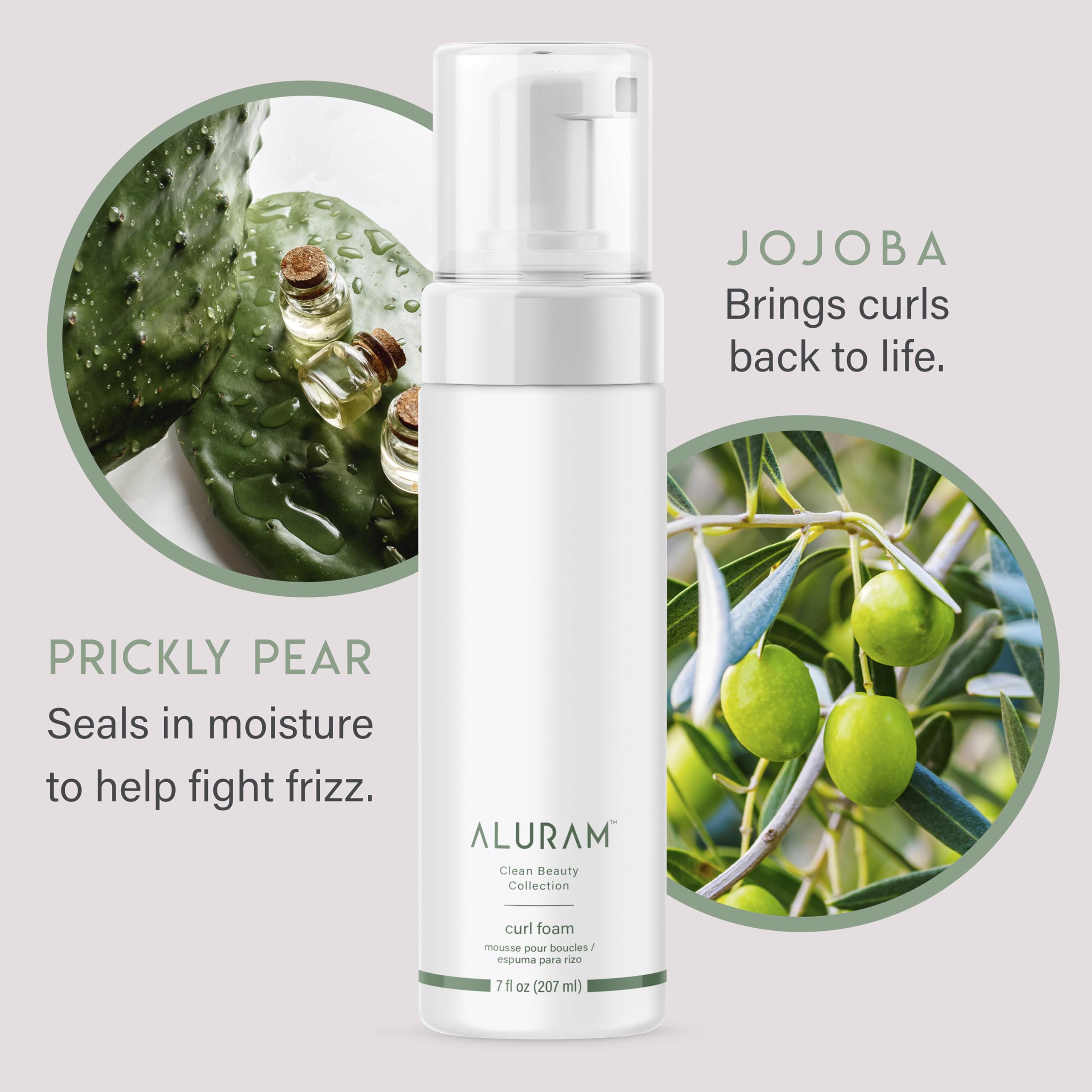 ALURAM Espuma para rizos: control del frizz sin rigidez ni residuo.