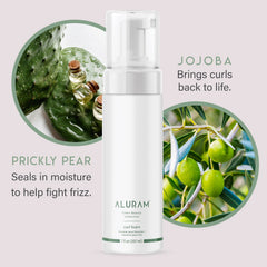 ALURAM Espuma para rizos: control del frizz sin rigidez ni residuo.