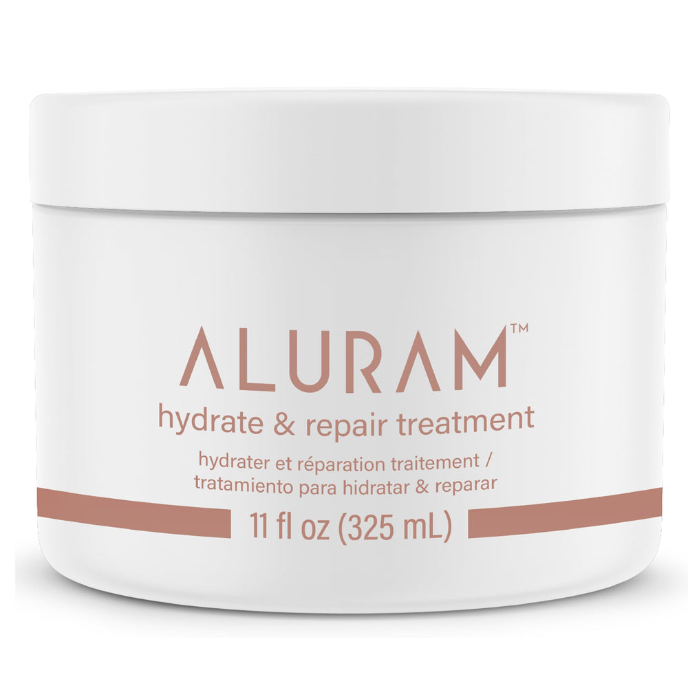 ALURAM Hydrate & Repair bottle closeup highlights rich hydration for hair