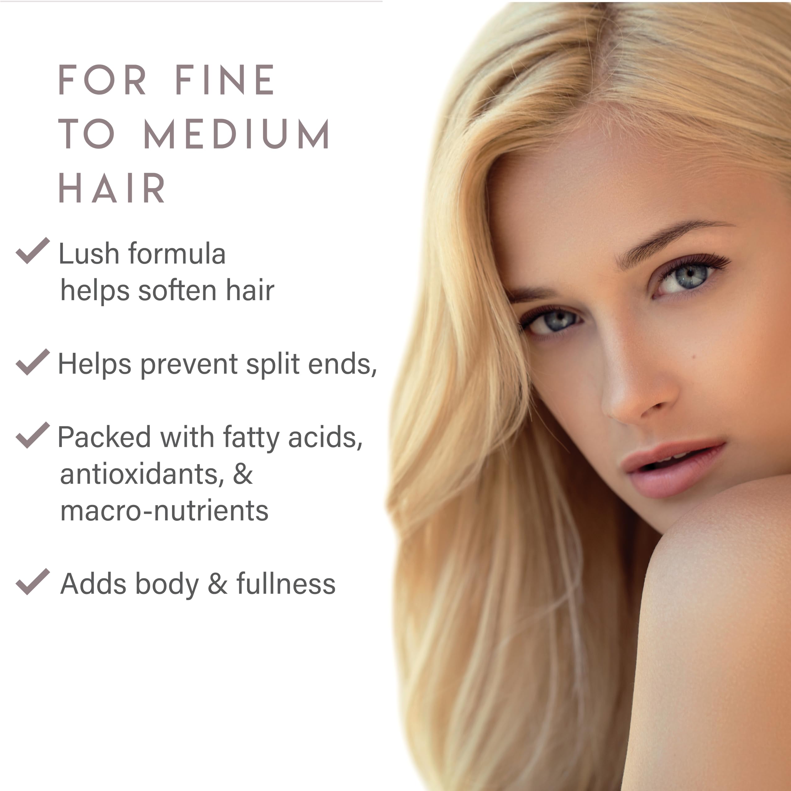 ALURAM rosehip oil in formula nourishes hair health.