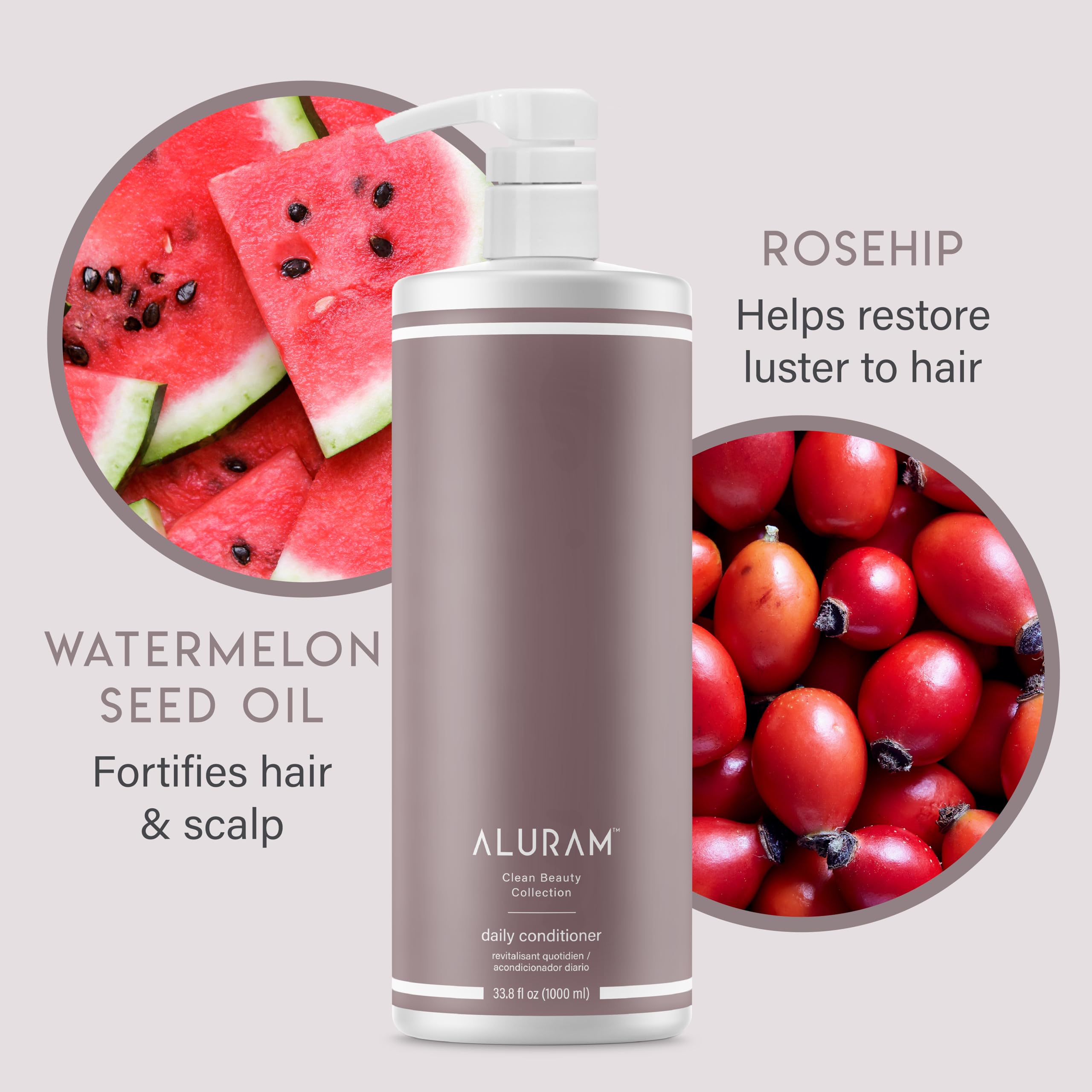ALURAM watermelon seed oil detail highlights color-safe conditioning.