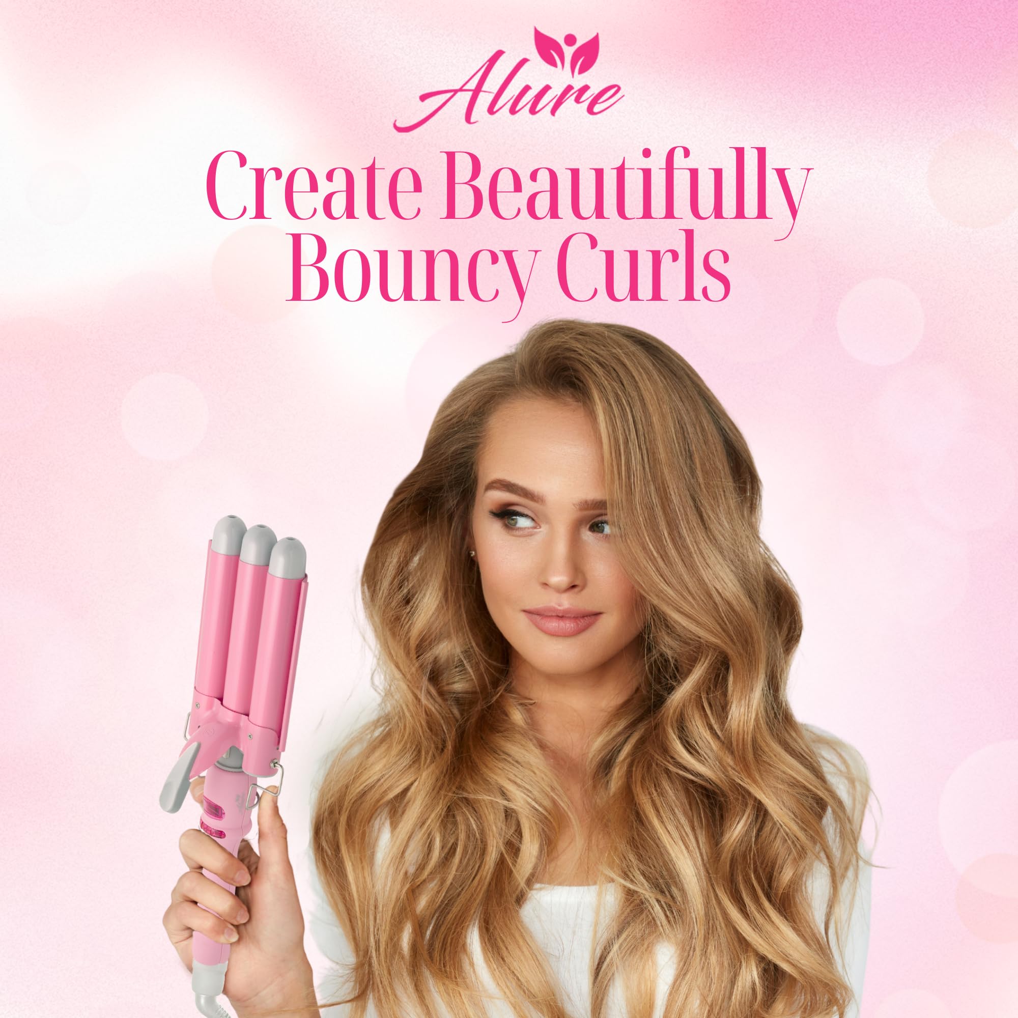 Alure three-barrel waver for beachy waves or defined curls.