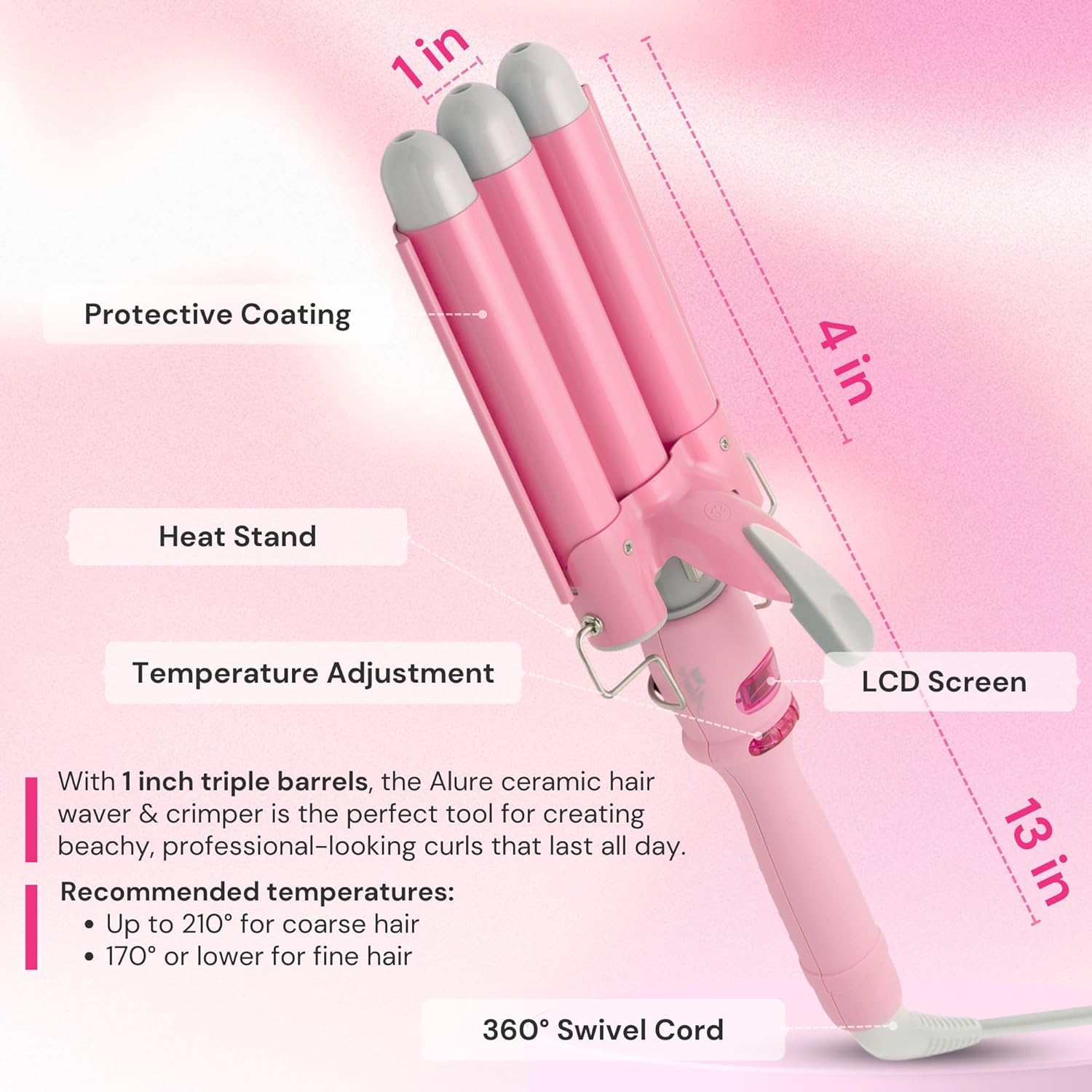 Alure dual voltage design supports travel-friendly styling anywhere.