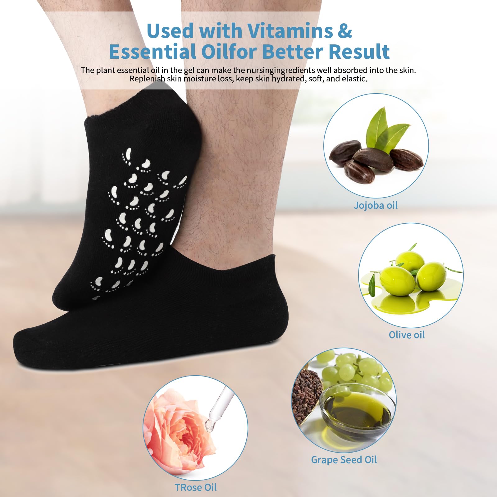ALUROICE calcetines silicona diseño para hombres, tallas amplias