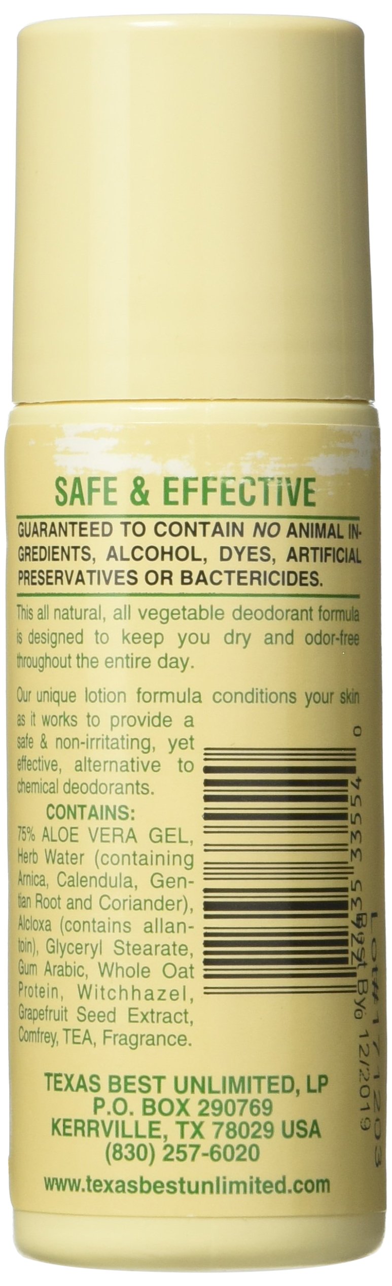 Alvera Desodorante Aloe Herb, aplicación suave para uso diario sin irritación.