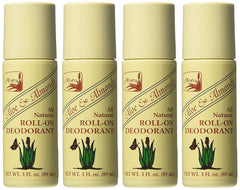 Alvera Aloe & Almonds roll-on deodorant bottle front view for natural all-day freshness.