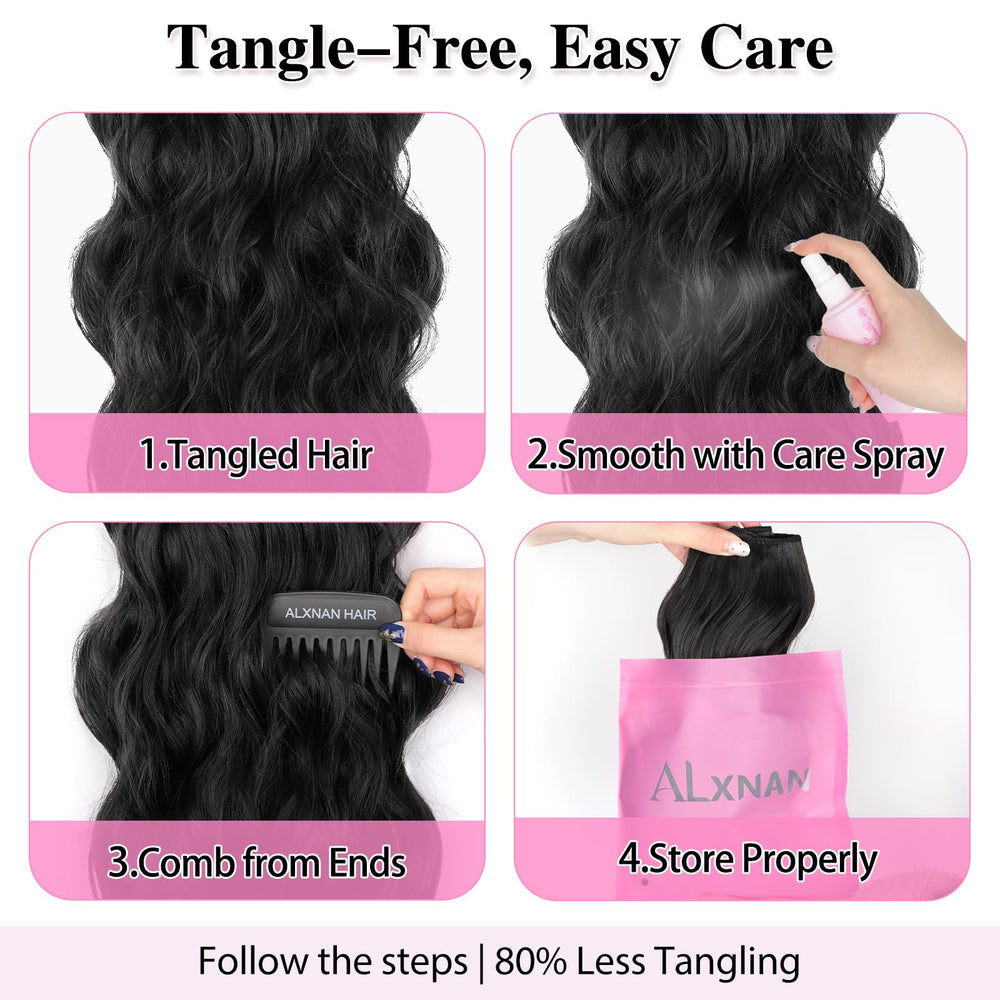 ALXNAN ready-to-wear clip-in style for party or daily use.