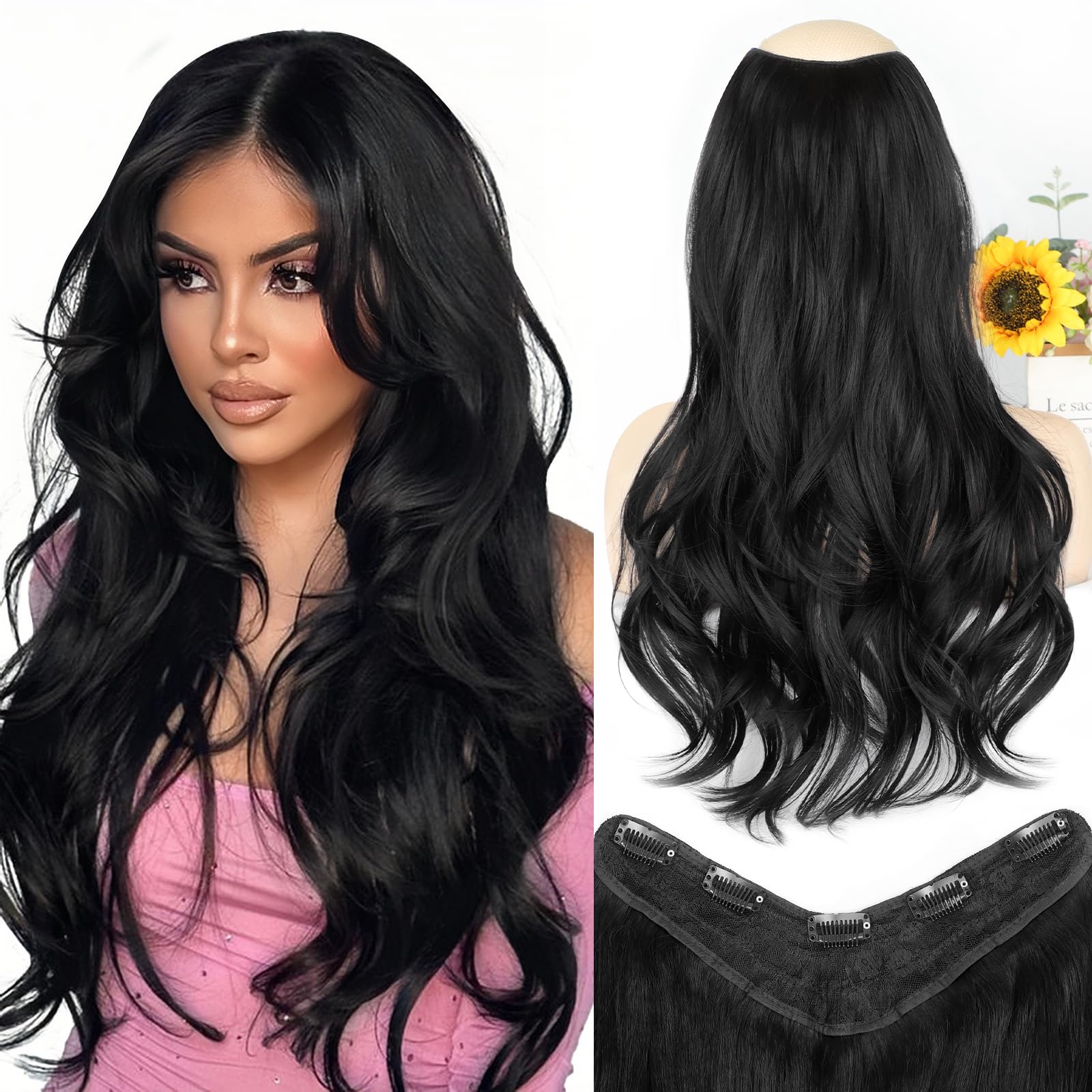 ALXNAN clip-in hair extensions for instant volume and length