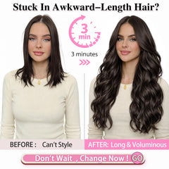 ALXNAN clip-in 5in weft with two clips enhances fullness easily.