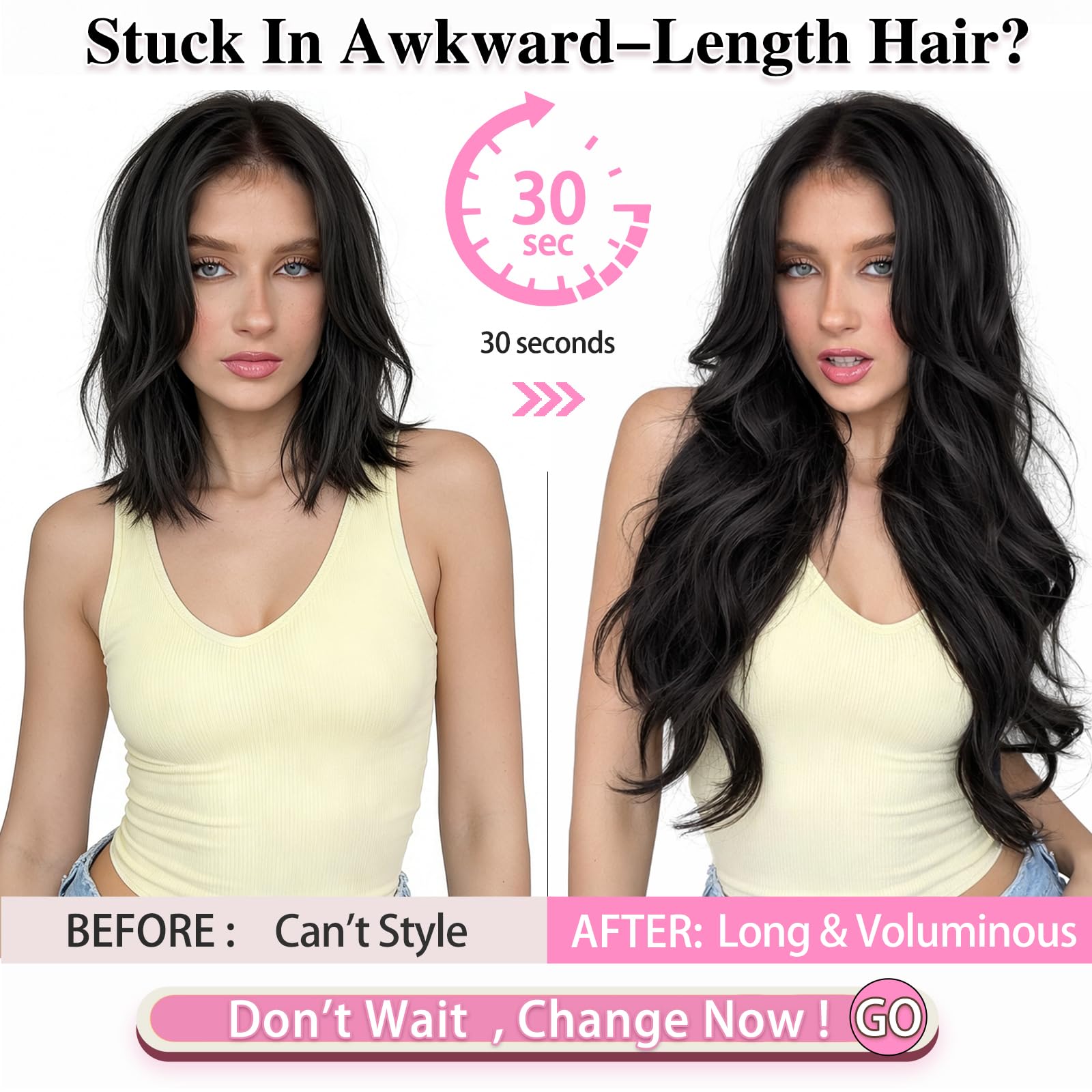 ALXNAN long layered wavy hair adds natural-looking texture