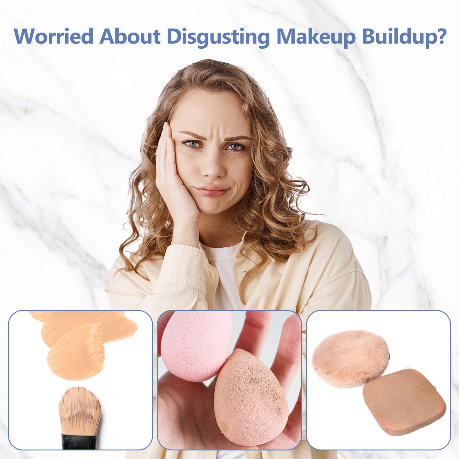 Alyfini Makeup Brush Shampoo foam-lather demonstrates cleansing action on brushes.
