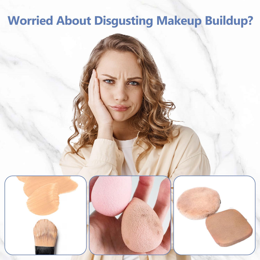 Alyfini Makeup Brush Shampoo foam-lather demonstrates cleansing action on brushes.