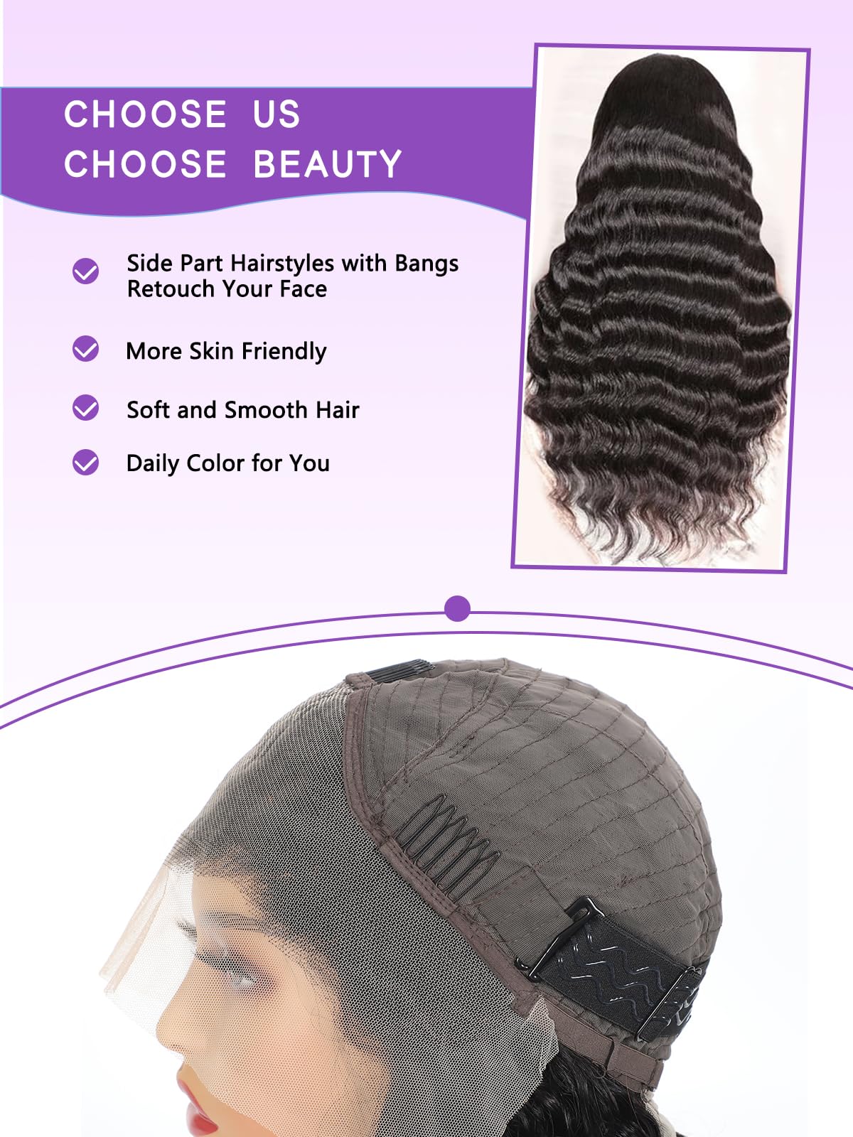 Alyoga natural hairline lace detail with baby hairs and invisible part.