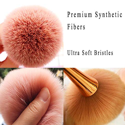 AM RONG MAGIC Rose gold handle closeup on premium makeup tool
