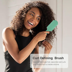 AM8:00 Curl Defining Brush side teeth aid curl separation for bounce