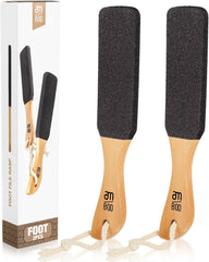 AM 8:00 pumice stone foot file with wooden handle for smoother feet at home