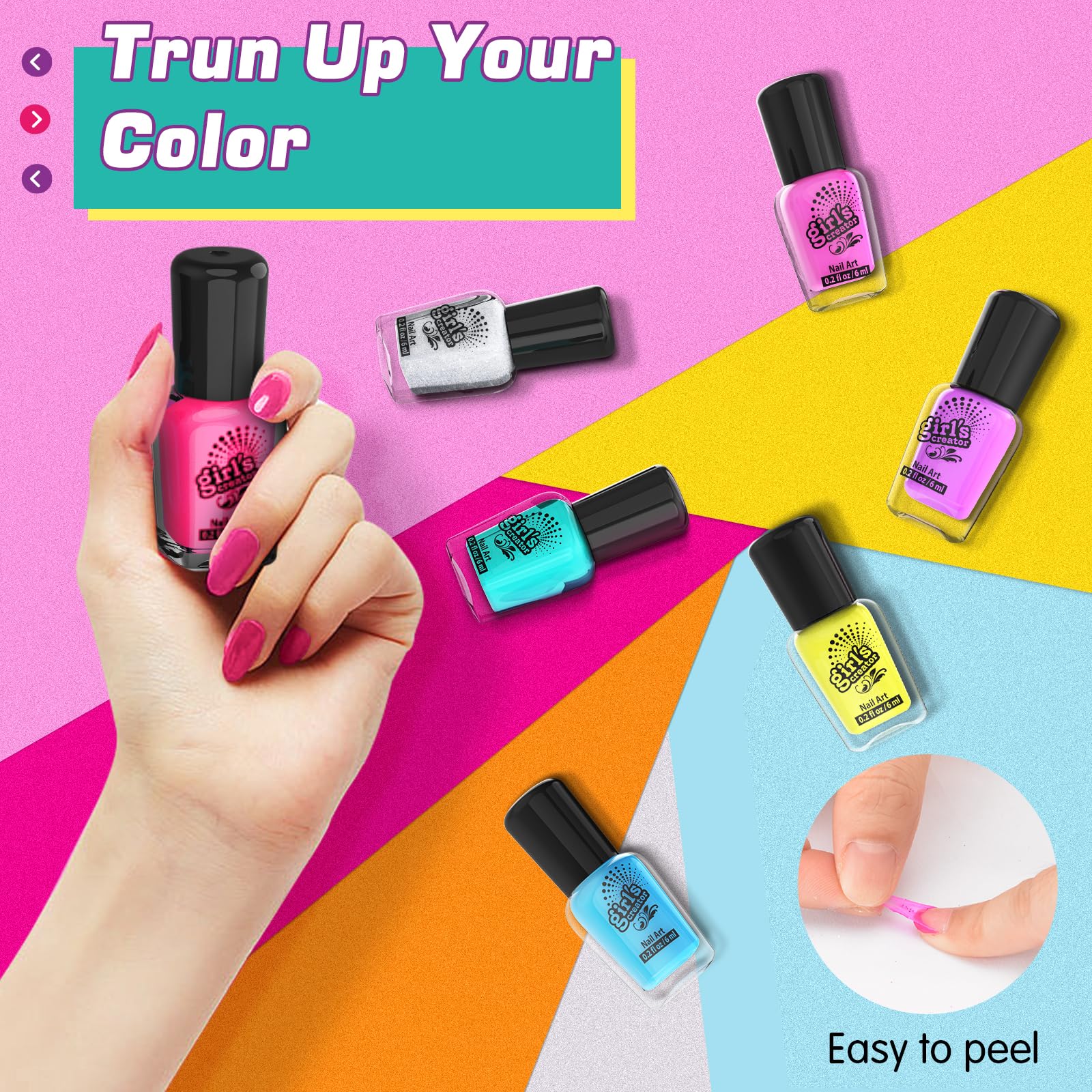 Escritorio de Amagoing para ordenar herramientas y esmaltes durante la manicura infantil.