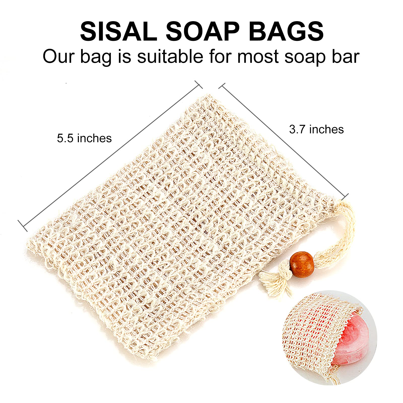 AMAHOMESA natural sisal mesh dries soap quickly after use