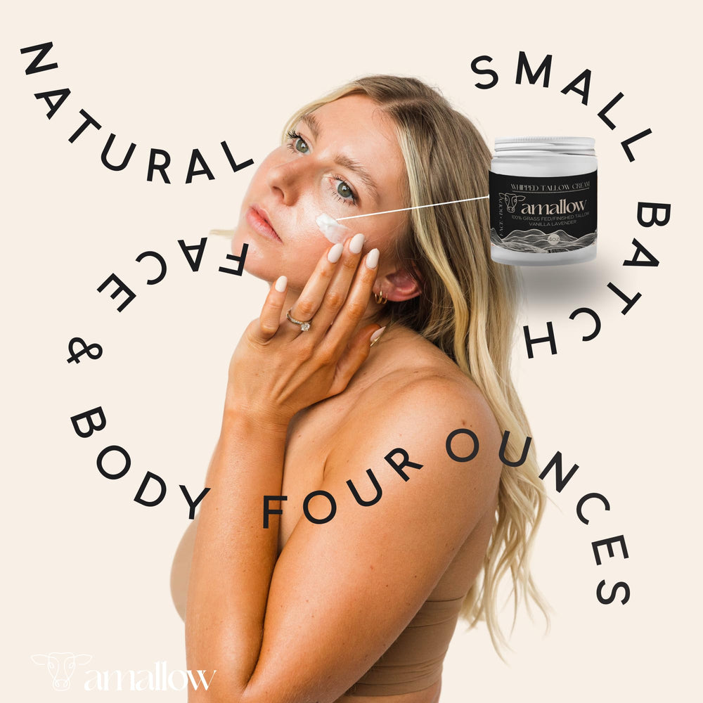 Amallow whipped moisturizer label showcases clean ingredients for sensitive skin.